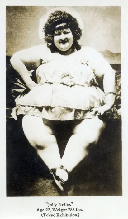 Framed Print : Jolly Nellie (642 pounds) - whilst at an exhibition in Tokyo, Japan. From the small coal mining community of Jobs near the Athens-Hocking county line, Nellie Blanch Lane (1898-1955) Framed Print : Jolly Nellie (642 pounds) - whilst at an exhibition in Tokyo, Japan. From the small coal mining community of Jobs near the Athens-Hocking county line, Nellie Blanch Lane (1898-1955)