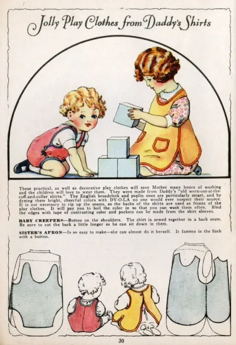 Framed Print : Jolly play clothes from daddys shirts Framed Print : Jolly play clothes from daddys shirts