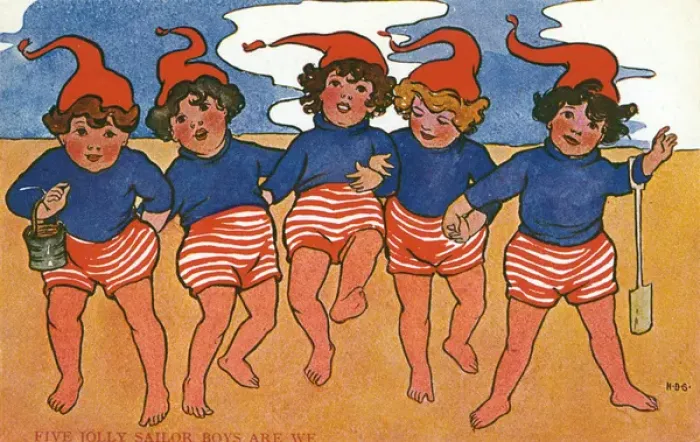 Framed Print : Five jolly sailor boys are we Framed Print : Five jolly sailor boys are we