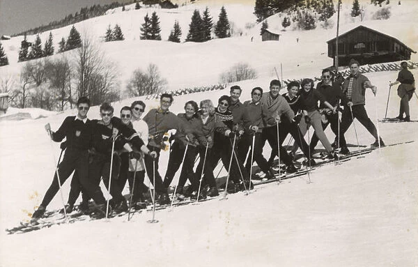 Fifteen Jolly Skiers having fun on the slopes - Austria