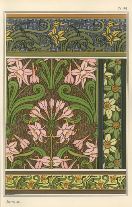 Framed Print : Jonquil, Narcissus jonquilla, as design motif Framed Print : Jonquil, Narcissus jonquilla, as design motif