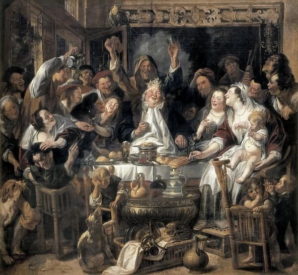 JORDAENS, Jacob (1593-1678). The King Drinks