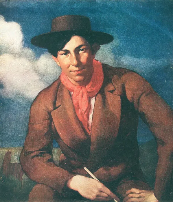 Framed Print : Joselito. A portrait painting of Joselito, a young man wearing a brown suit, hat Framed Print : Joselito. A portrait painting of Joselito, a young man wearing a brown suit, hat