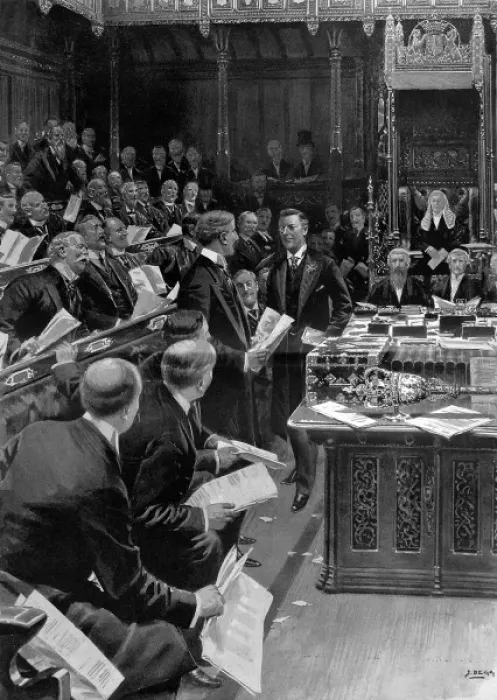Framed Print : Joseph Chamberlain arriving in the House of Commons, 16th Ma Framed Print : Joseph Chamberlain arriving in the House of Commons, 16th Ma