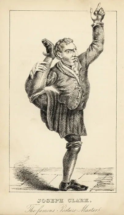 Framed Print : Joseph Clark, famous contortionist in London, 17th century Framed Print : Joseph Clark, famous contortionist in London, 17th century