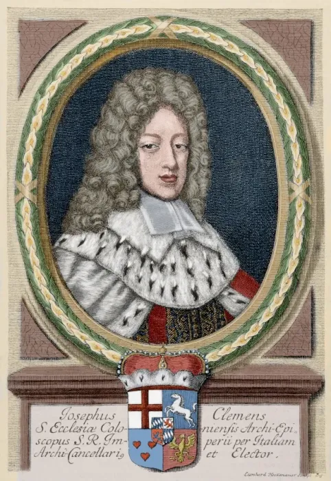 Framed Print : Joseph Clemens of Bavaria (1671-1723). Engraving. Colored Framed Print : Joseph Clemens of Bavaria (1671-1723). Engraving. Colored