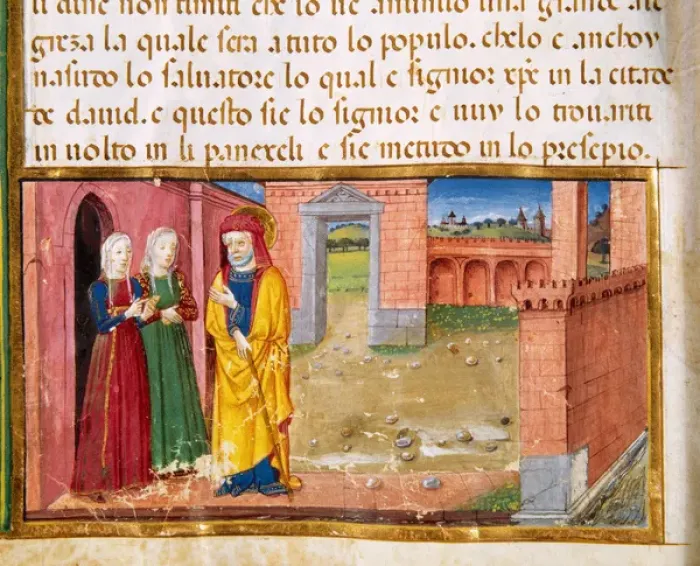 Framed Print : Joseph goes to Bethlehem for the census. Codex of Predis (14 Framed Print : Joseph goes to Bethlehem for the census. Codex of Predis (14