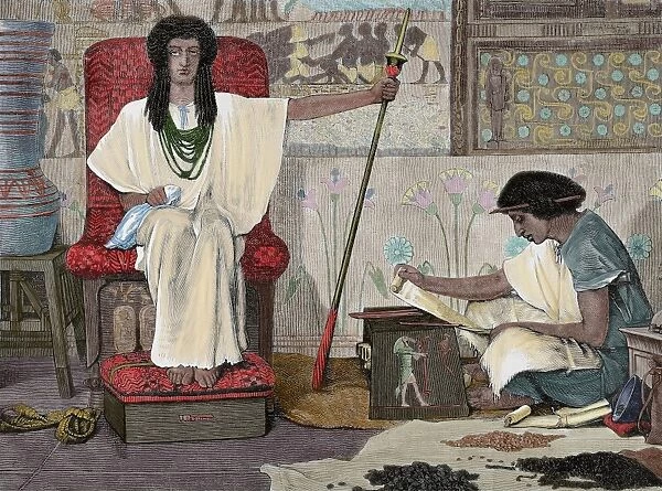Joseph interpreting the Pharaohs Dream. Dore Bible Illustra