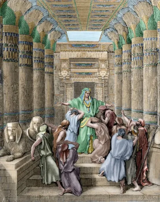 Framed Print : Joseph recognized by his brothers. Engraving. Colored Framed Print : Joseph recognized by his brothers. Engraving. Colored