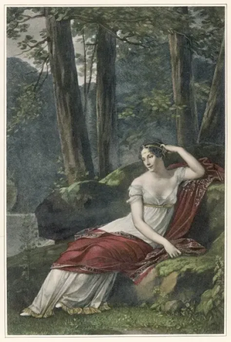 Framed Print : JOSEPHINE, empress of France, in the park at Malmaison Framed Print : JOSEPHINE, empress of France, in the park at Malmaison