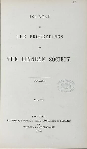 Journal of the Proceedings of the Linnean Society - title pa