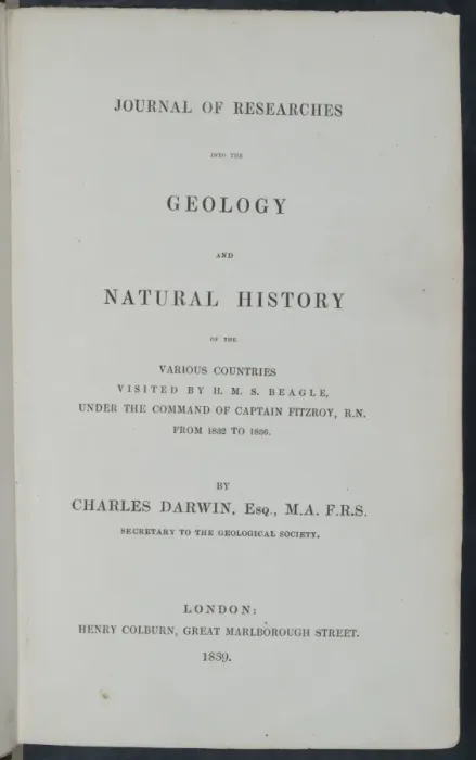 Framed Print : Journal of Researches - title page Framed Print : Journal of Researches - title page