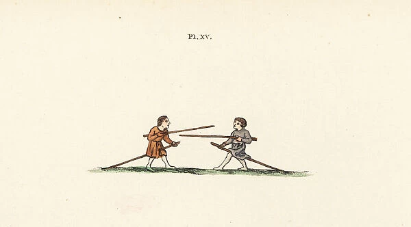 Jousting play, 14th century