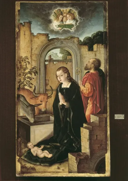 Framed Print : Juan de Flandes ( -1519). Birth. 1506. SPAIN Framed Print : Juan de Flandes ( -1519). Birth. 1506. SPAIN