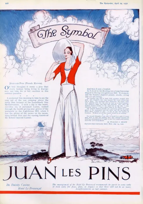 Framed Print : Juan les Pins advertisement, 1931 Framed Print : Juan les Pins advertisement, 1931