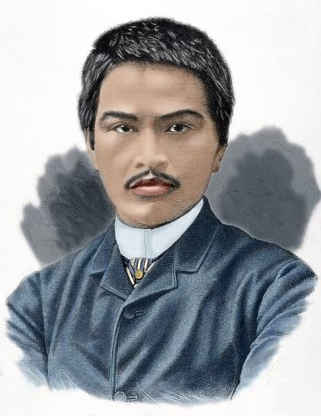 Juan Luna Novicio (1857-1899). Engraving. Colored