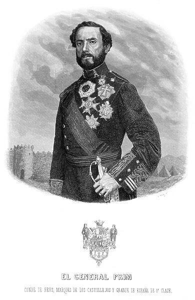 JUAN PRIM Y PRATS, marques de los Castillejos Spanish soldier and statesman Date