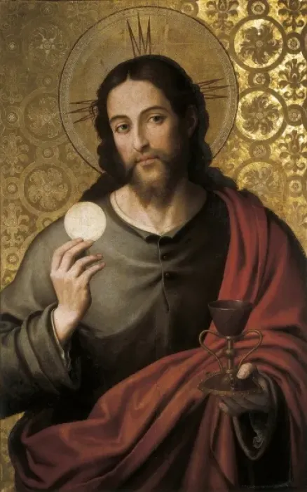 Framed Print : JUANES, Juan de (1523-1579). Eucharistic Saviour Framed Print : JUANES, Juan de (1523-1579). Eucharistic Saviour
