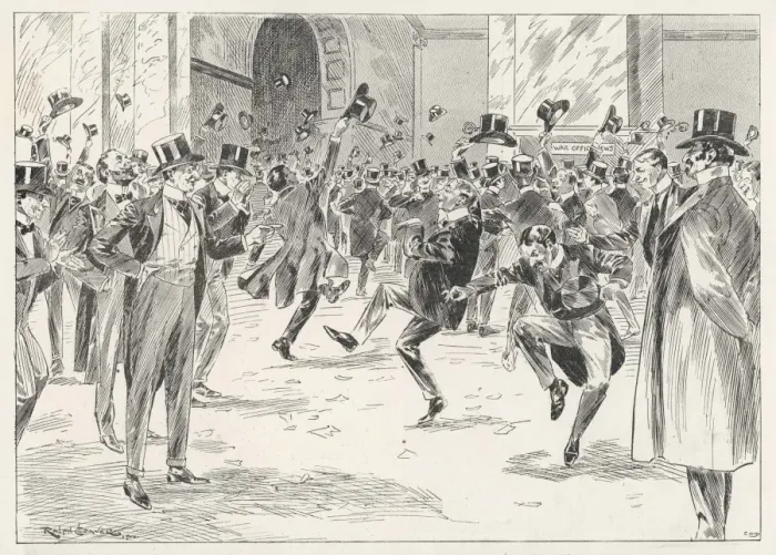 Framed Print : Jubilant Stockbrokers Framed Print : Jubilant Stockbrokers