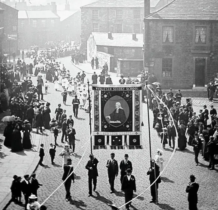 Framed Print : Jubilee Day Parade, Burnley, Lancashire in 1897 Framed Print : Jubilee Day Parade, Burnley, Lancashire in 1897