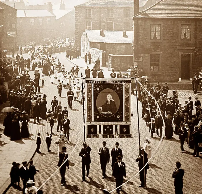 Framed Print : Jubilee Day Parade, Burnley, Lancashire in 1897 Framed Print : Jubilee Day Parade, Burnley, Lancashire in 1897