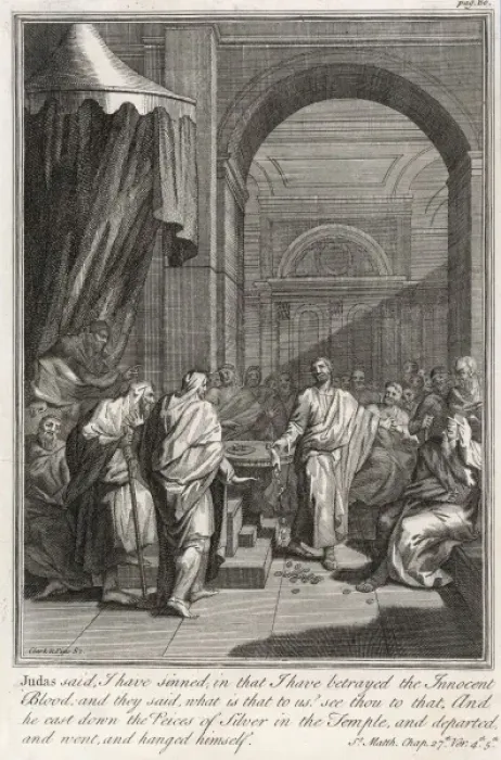 Framed Print : Judas Repents in Temple Framed Print : Judas Repents in Temple