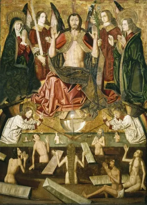 Framed Print : Last Judgement. 1485 - 1487. Part of the altarpiece Framed Print : Last Judgement. 1485 - 1487. Part of the altarpiece