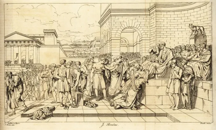 Framed Print : The judgement of Brutus on his sons