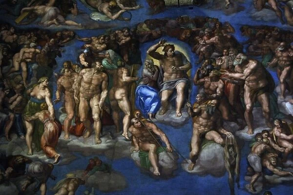 The Last Judgement by Michelangelo. 16th century. Vatican Ci