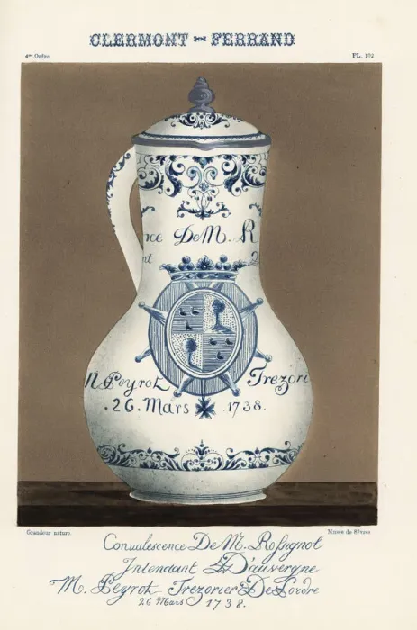 Framed Print : Jug from Clermont-Ferrand, France, 18th century Framed Print : Jug from Clermont-Ferrand, France, 18th century