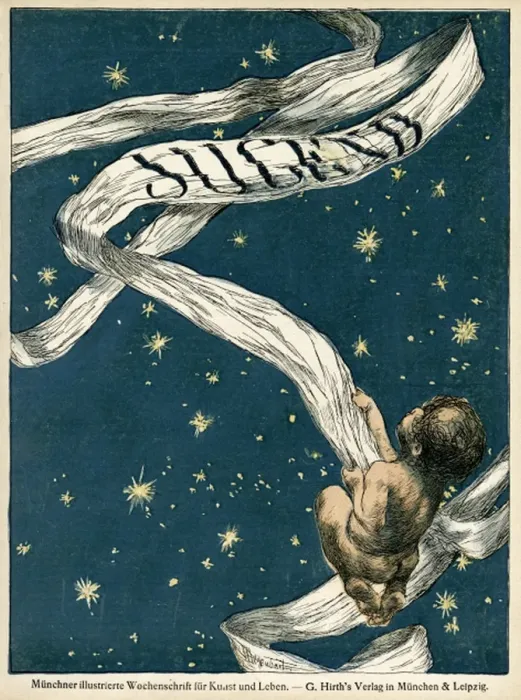 Framed Print : Jugend front cover, cherub with stars Framed Print : Jugend front cover, cherub with stars