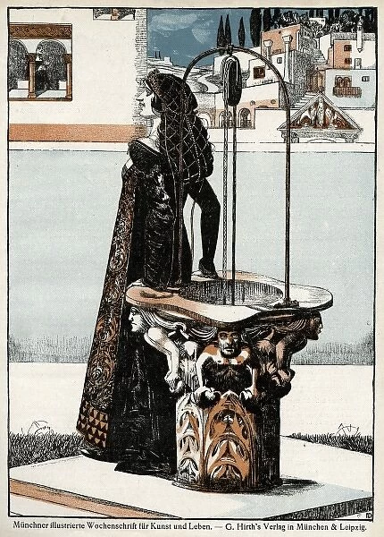 Jugend front cover, woman at a well
