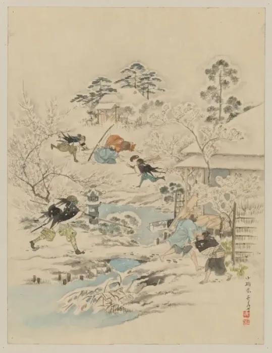 Framed Print : Juichidanme - act eleven of the Chushingura - assualt on Kir Framed Print : Juichidanme - act eleven of the Chushingura - assualt on Kir