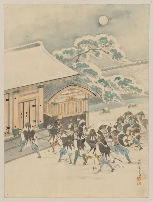 Framed Print : Juichidanme - act eleven of the Chushingura - breaking down Framed Print : Juichidanme - act eleven of the Chushingura - breaking down