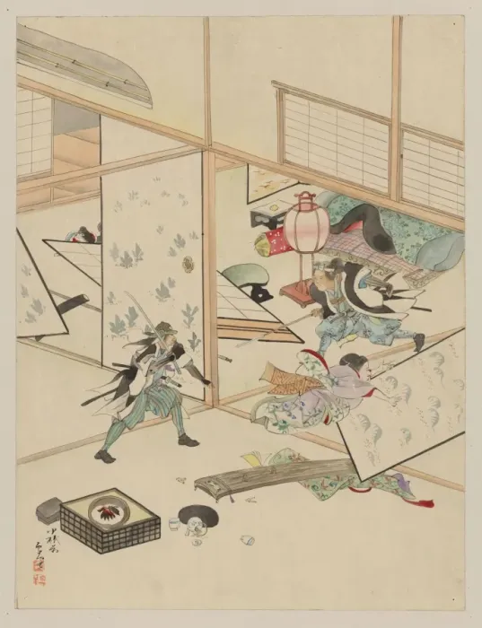 Framed Print : Juichidanme - act eleven of the Chushingura - searching