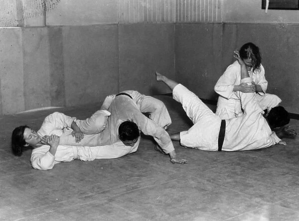 Jujitsu Class. Mr. G. Koizumi, the Japanese expert