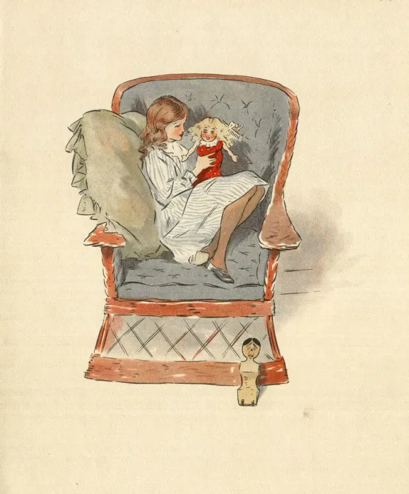 Framed Print : Jumbles by Lewis Baumer - Girl and Doll Framed Print : Jumbles by Lewis Baumer - Girl and Doll