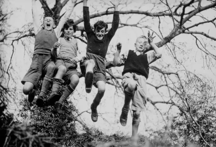 Framed Print : Four jumping boys Framed Print : Four jumping boys