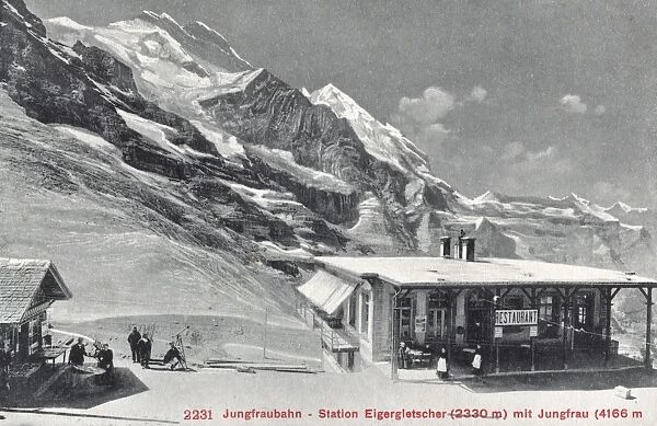 Jungfrau with Eigergletscher station, Switzerland