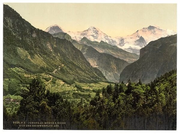 Jungfrau, Monch and Eiger, from Heimwehfluh, Bernese Oberlan