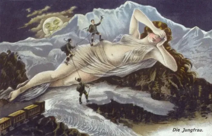 Framed Print : Jungfrau Mountain Allegory Framed Print : Jungfrau Mountain Allegory
