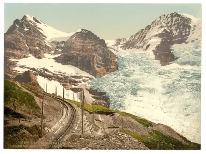 Framed Print : Jungfrau, railroad, Eiger and Monch, with Eiger Glacier, Ber Framed Print : Jungfrau, railroad, Eiger and Monch, with Eiger Glacier, Ber