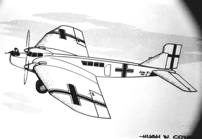 Framed Print : Junkers R I German bomber plane, Hugh W. Cowin artwork Framed Print : Junkers R I German bomber plane, Hugh W. Cowin artwork