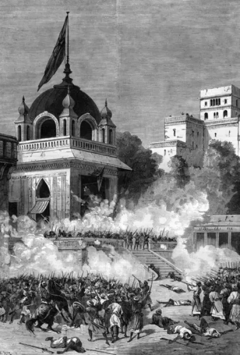 Framed Print : Kabul, Afghanistan, attack on British Embassy 1879 Framed Print : Kabul, Afghanistan, attack on British Embassy 1879