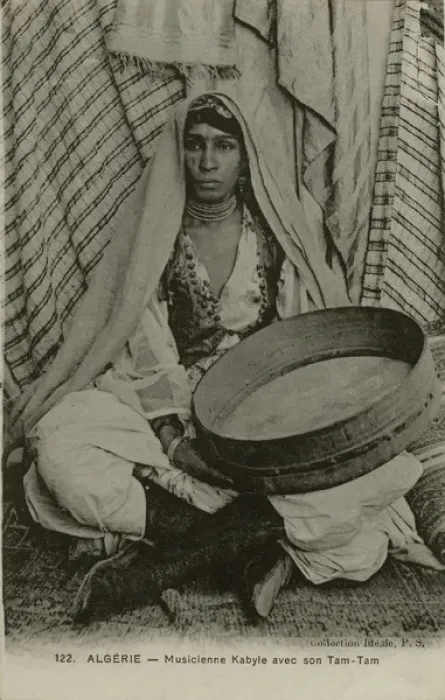Framed Print : A Kabyle musician with her Tam-Tam. Algeria, North Africa Framed Print : A Kabyle musician with her Tam-Tam. Algeria, North Africa