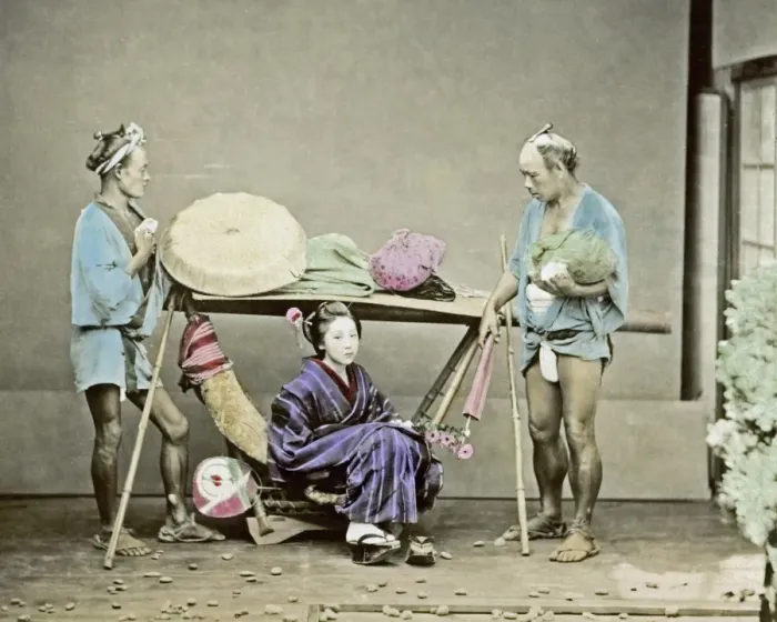 Framed Print : Kago, travelling chair, Japan Framed Print : Kago, travelling chair, Japan