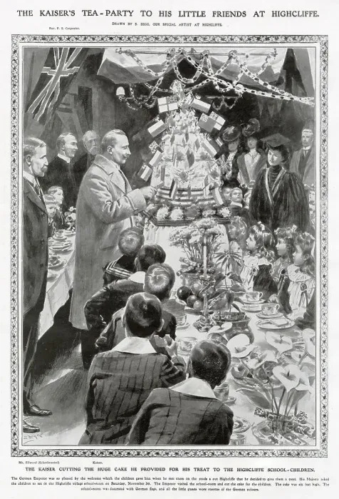 Framed Print : Kaiser Wilhelm II Visiting Children in a School 1907 Framed Print : Kaiser Wilhelm II Visiting Children in a School 1907