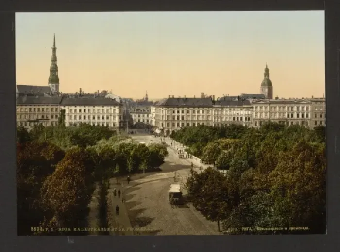 Framed Print : Kalkstrasse and the promenade, Riga, Russia, (i. e. Latvia) Framed Print : Kalkstrasse and the promenade, Riga, Russia, (i. e. Latvia)