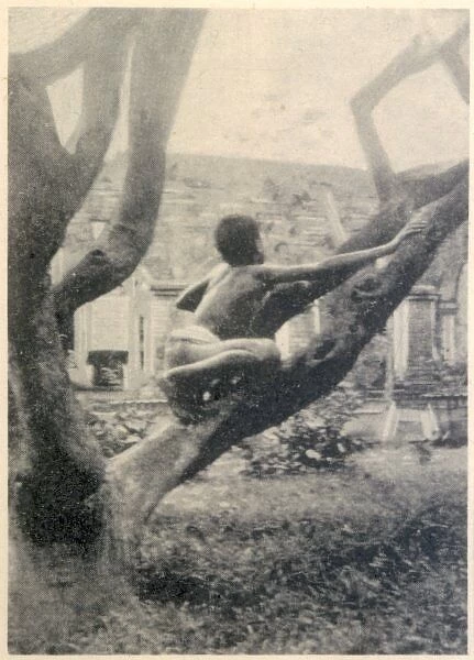 Kamala Climbing. MIDNAPORE, INDIA Kamala, two years after living with wolves 1912-1920