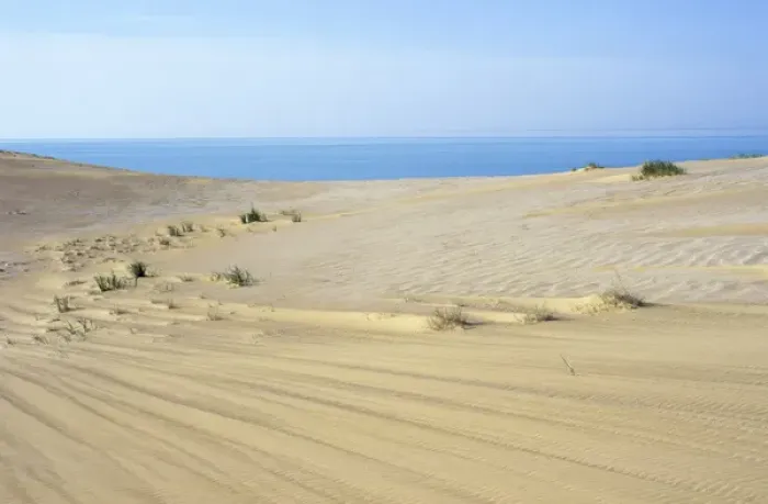 Framed Print : Karakum Desert - sand dunes - encroaching on Caspian Framed Print : Karakum Desert - sand dunes - encroaching on Caspian